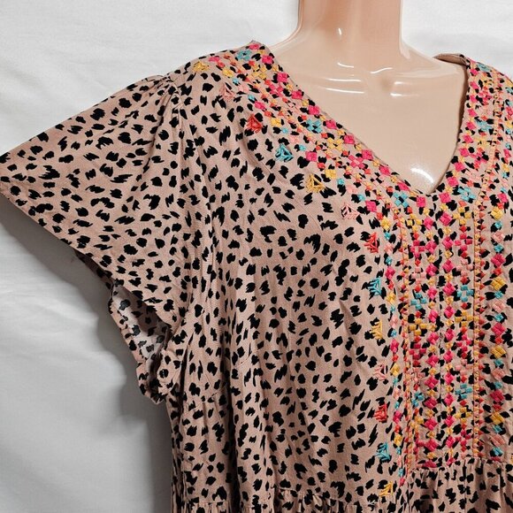 Savanna Jane Embroidered Babydoll Short Tiered Dress Women Size 1X - Picture 3 of 12